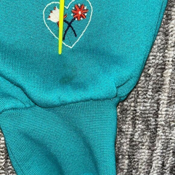 Circo Girls Pajama Set Size 4T Blue Green Quilted Embroidered Cute Long Sleeves - Picture 11 of 14